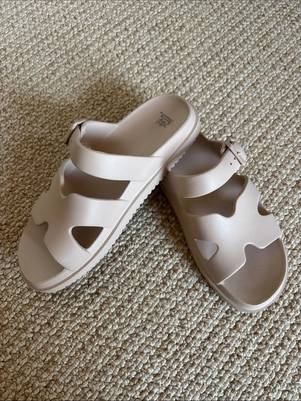 wild fable Blush Pink Slide Sandals with Buckle Strap